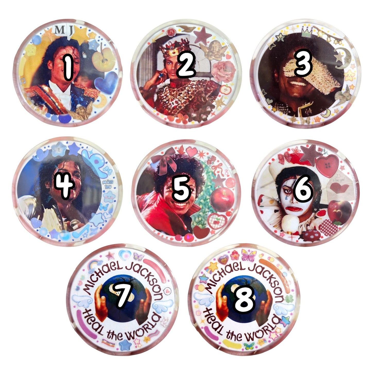MJ Deco Button Pins